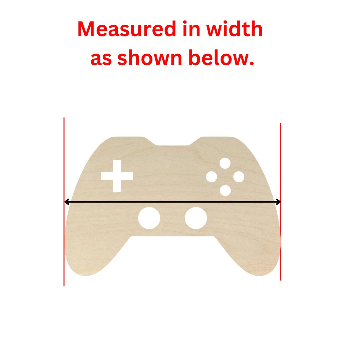 Unfinished Wooden Gaming Controller | Video Game Controller Blank Cutout | Craft Supplies | Bulk Gaming Controller