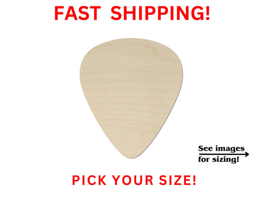 Wooden Guitar Pick Shape | Wood Pick Cutouts | Craft Supplies | DIY Cut out | Bulk Wholesale