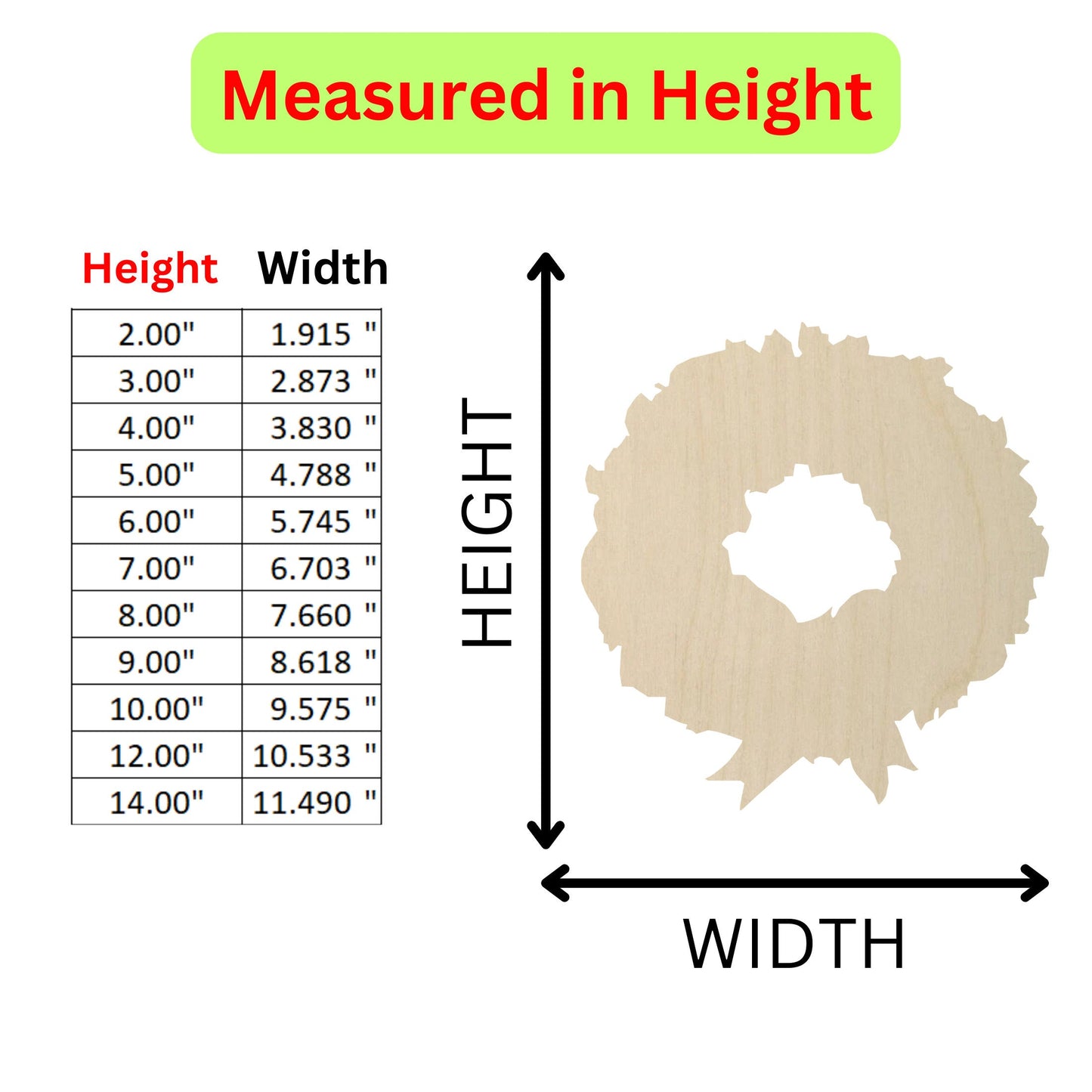 Unfinished Wooden Wreath Shape 02 | Christmas Wreath Wood Cutout Shape | Laser Cut Blanks | Unfinished | DIY Craft Blanks