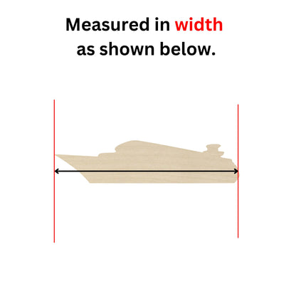 a drawing of a boat with the words measured in width as shown below