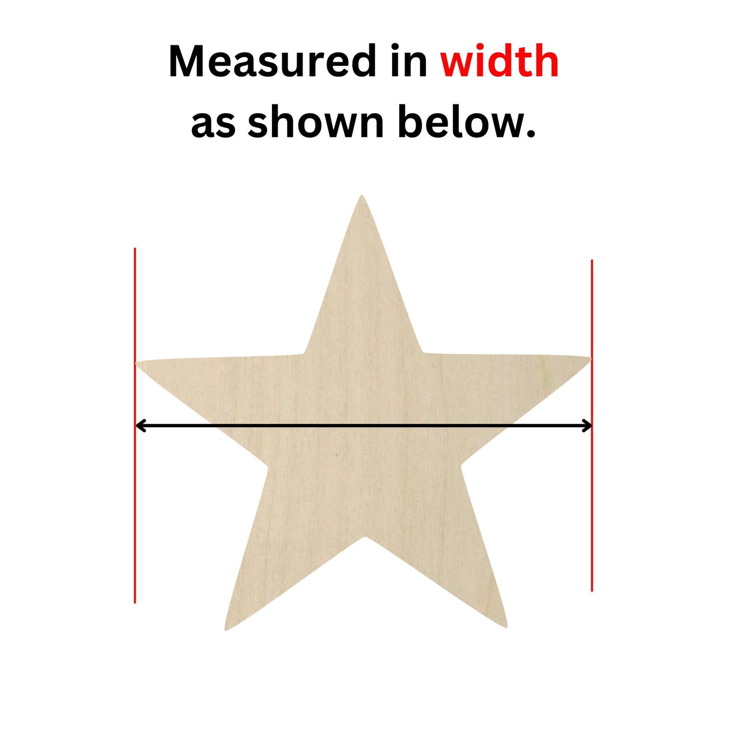 Wooden Star Shape 02 | Wood Star Blank Cutout | Craft Supplies | Bulk Star