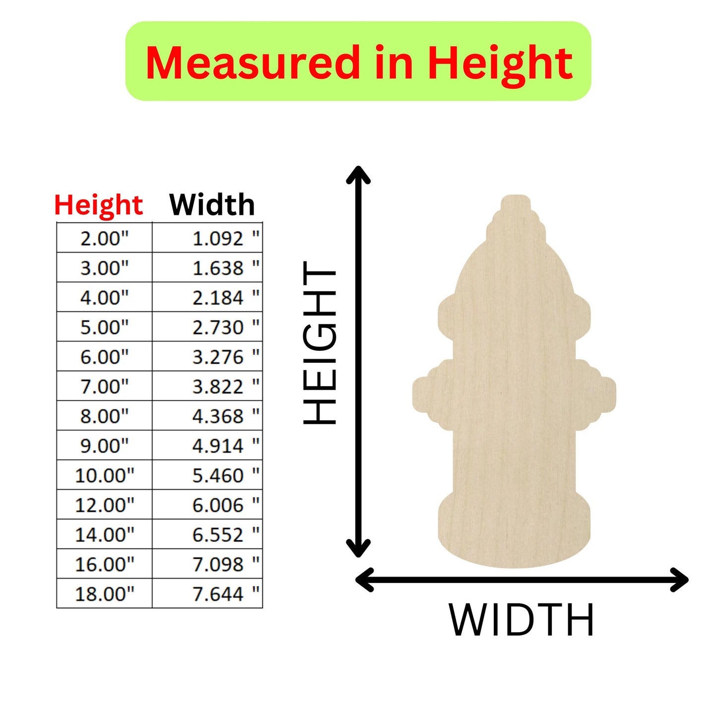 the height of a fire hydrant with measurements