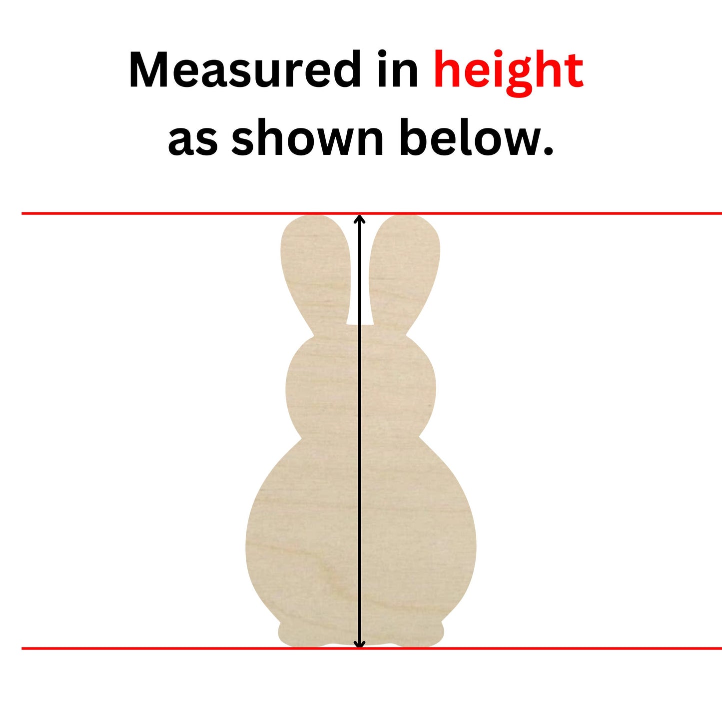 a picture of a wooden bunny with measurements