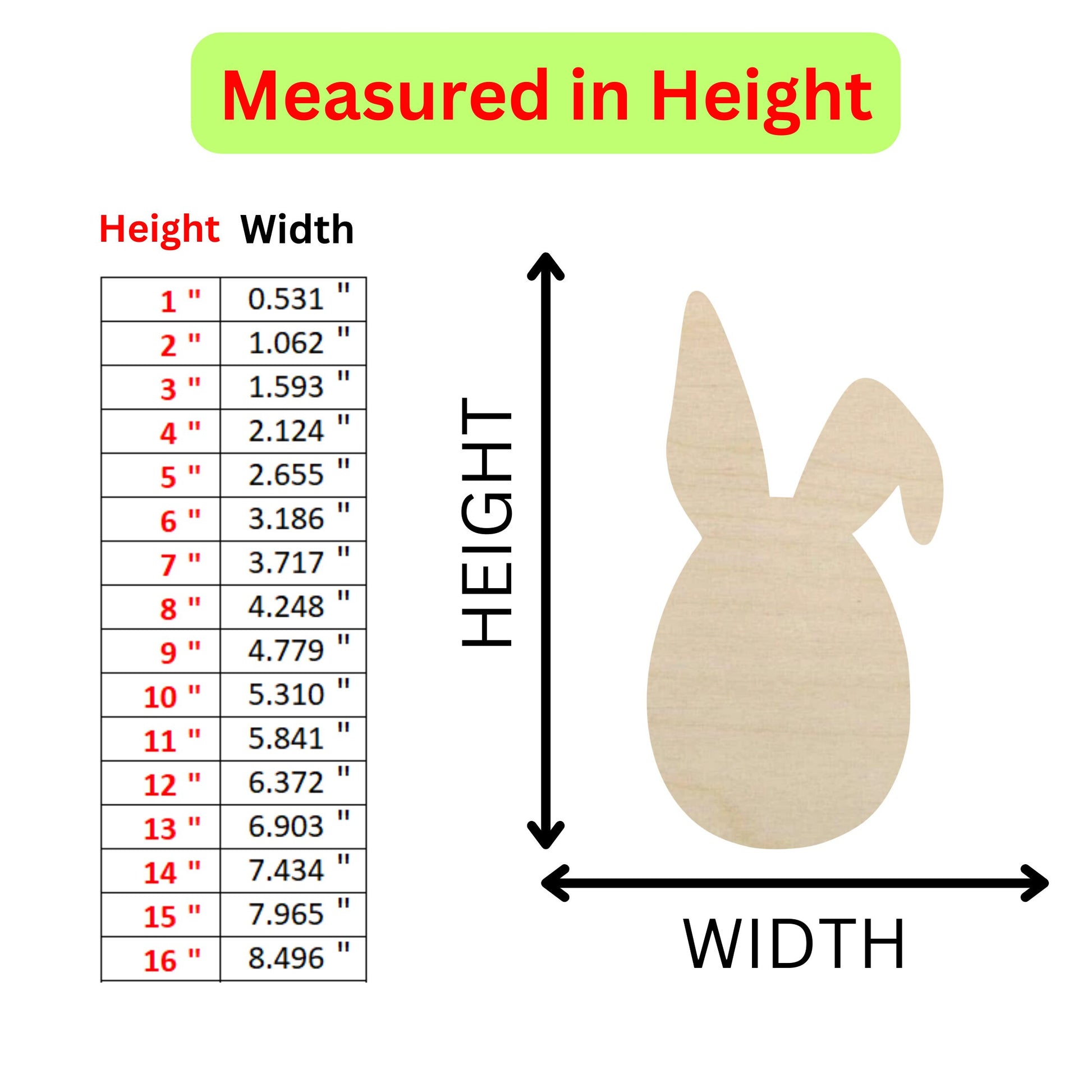 a height chart for a wooden rabbit