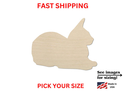 Unfinished Wooden Cat Shape | Cat Blank Cutout | Crafting Supplies | DIY Craft | Laser Cutout