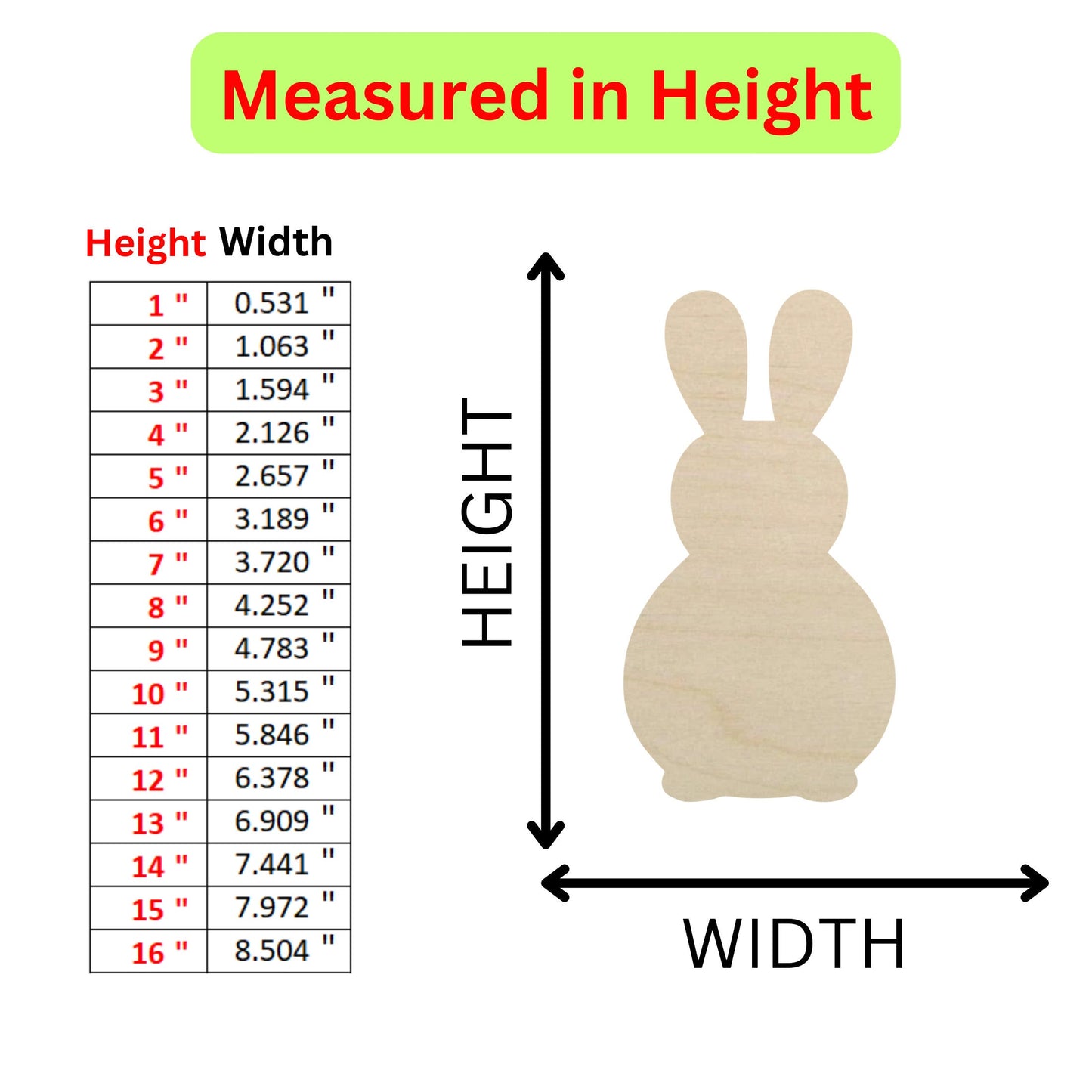 a height chart for a wooden rabbit