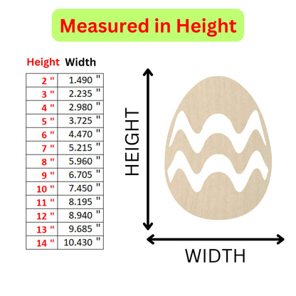 the height of a wooden egg with measurements