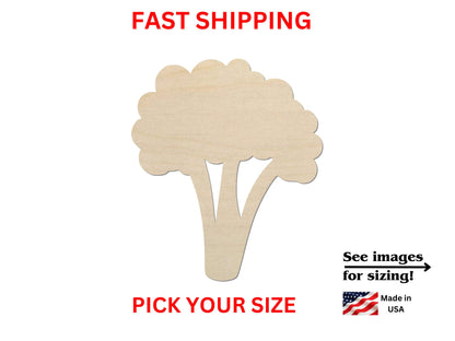 Unfinished Wooden Broccoli Shape | Unfinished Wooden Broccoli Cutout | Craft Supplies | DIY Craft