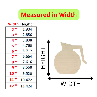 a measurements chart for a vase with measurements