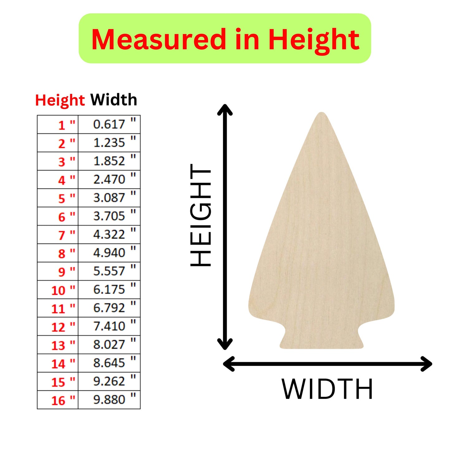 the height of a wooden cone with measurements