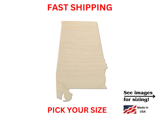 a wooden state shape with the words fast shipping