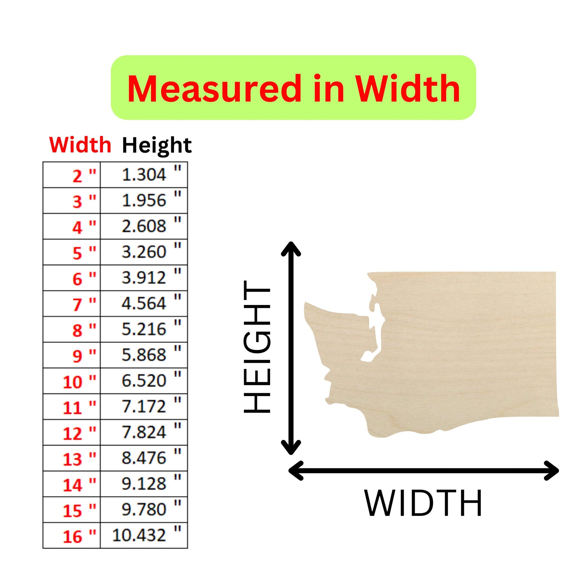 a wooden ruler with measurements of the width of the wood