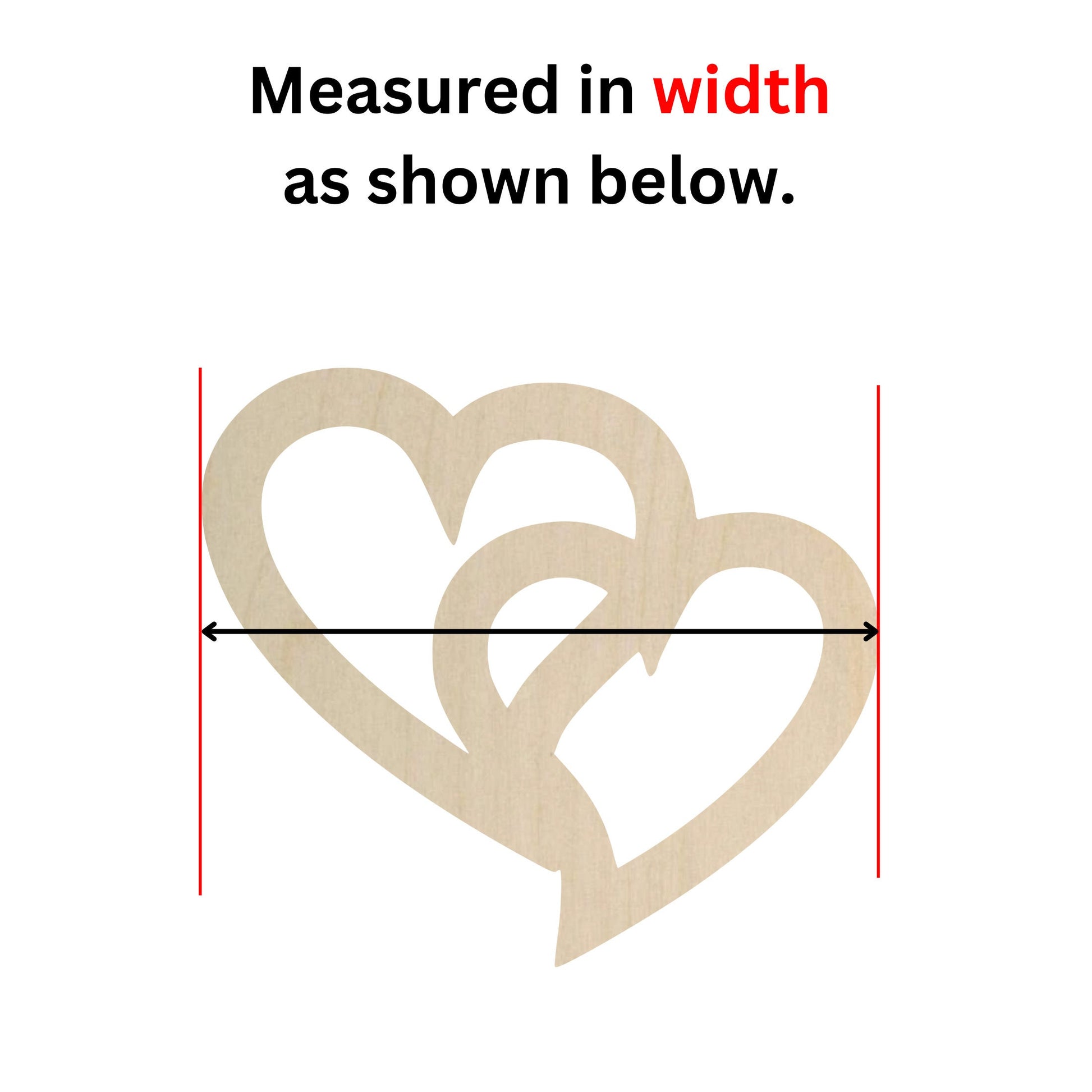 a picture of a heart with the words measured in width as shown below