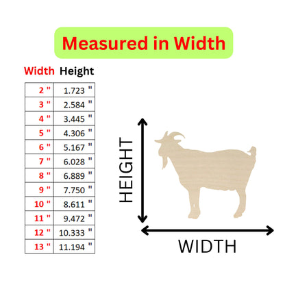 a goat is shown with a height chart