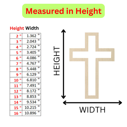 the height of a cross with measurements