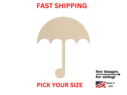 Unfinished Wooden Umbrella Shape | Umbrella Blank Cutout | Craft Supplies | Bulk Wholesale