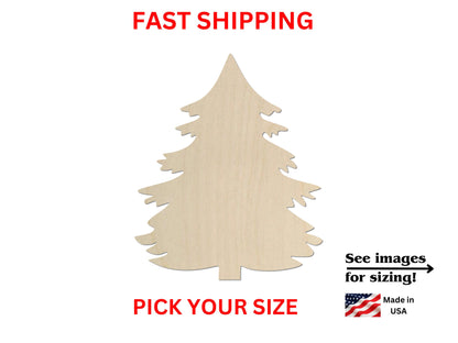 Unfinished Wooden Pine Tree Shape | Pine Tree Wood Cutout Shape | Laser Cut Blanks | Unfinished | DIY Craft Blanks