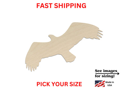 Unfinished Wooden Eagle Shape | Bald Eagle Wood Cutout Shape | Laser Cut Blanks | Unfinished | DIY Craft Blanks