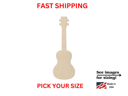 Unfinished Wooden Ukulele Shape | Wood Ukulele Cutout | Craft Supplies | DIY Cut out | Bulk Wholesale