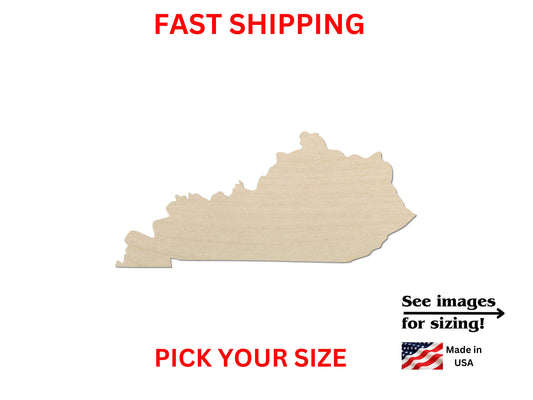 Unfinished Wooden Kentucky State Shape | Wood Kentucky State Cutout | Craft Supplies | DIY Cut out | Bulk Wholesale