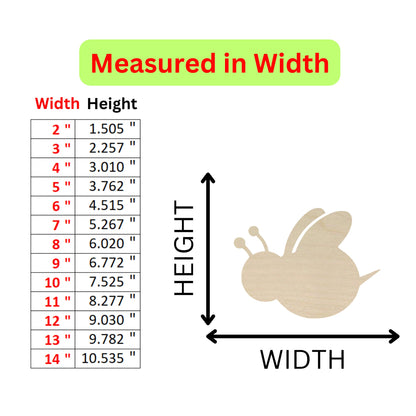 Unfinished Wooden Bee Shape 03 | Bee Wood Cutout Shape | Laser Cut Blanks | Unfinished | DIY Craft Blanks