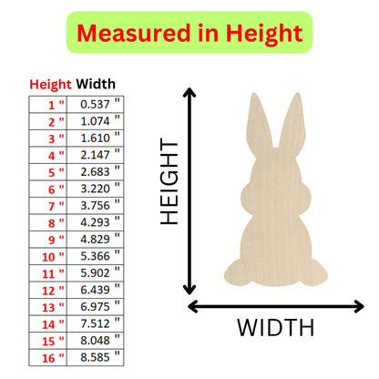 Unfinished Wooden Bunny Rabbit Shape | Bunny Rabbit Wood Cutout Shape | Laser Cut | Crafting Supplies | Unfinished | DIY Craft Blanks