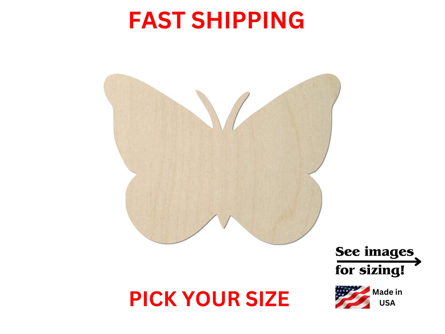 Unfinished Wooden Butterfly Shape | Butterfly Insect Blanks | Crafting Blanks | Laser Cut | DIY Craft Supply