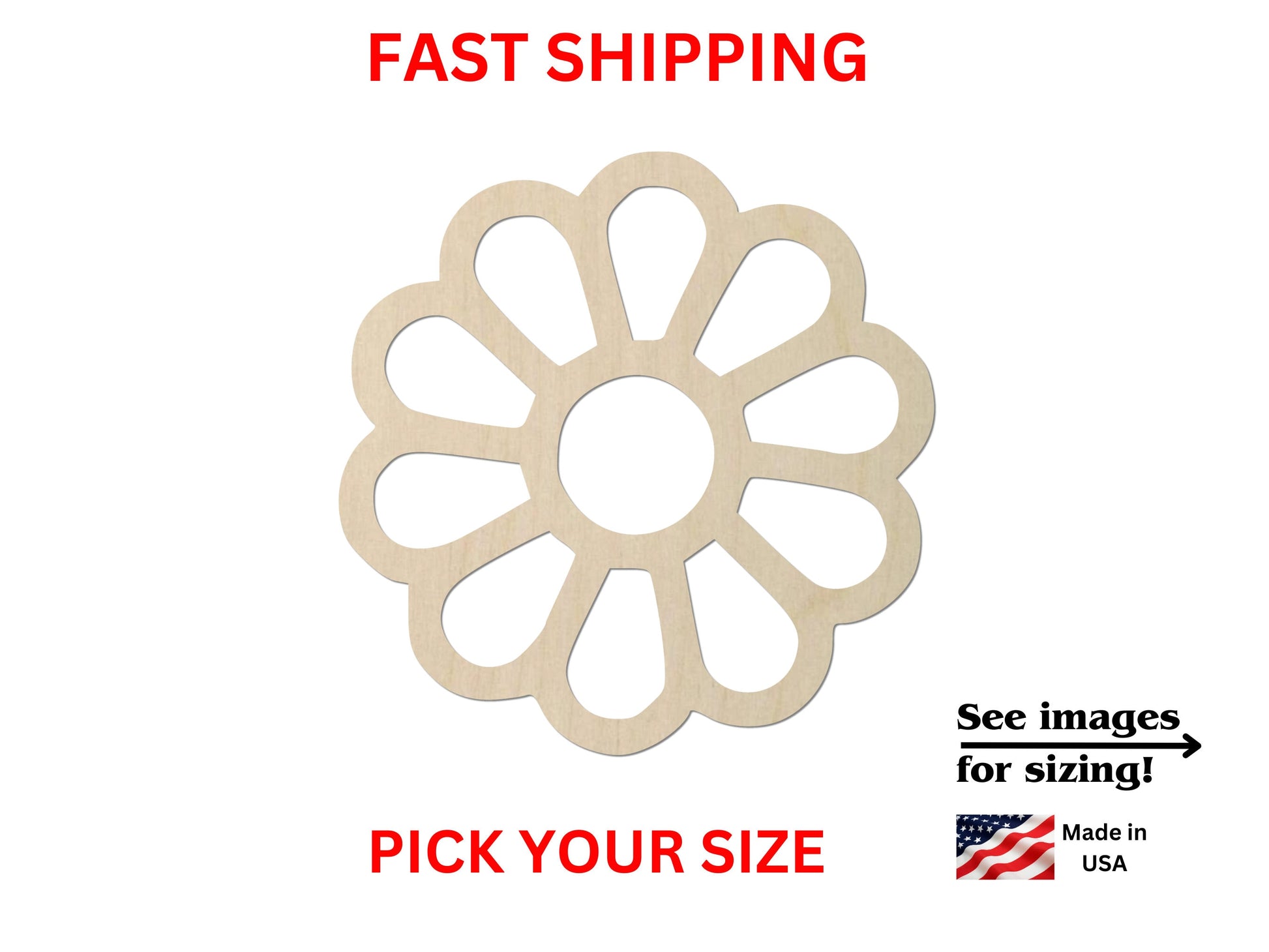 a picture of a flower with the words fast shipping on it