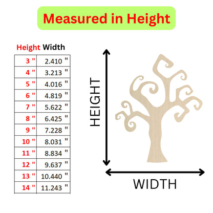 a height chart for a tree with measurements