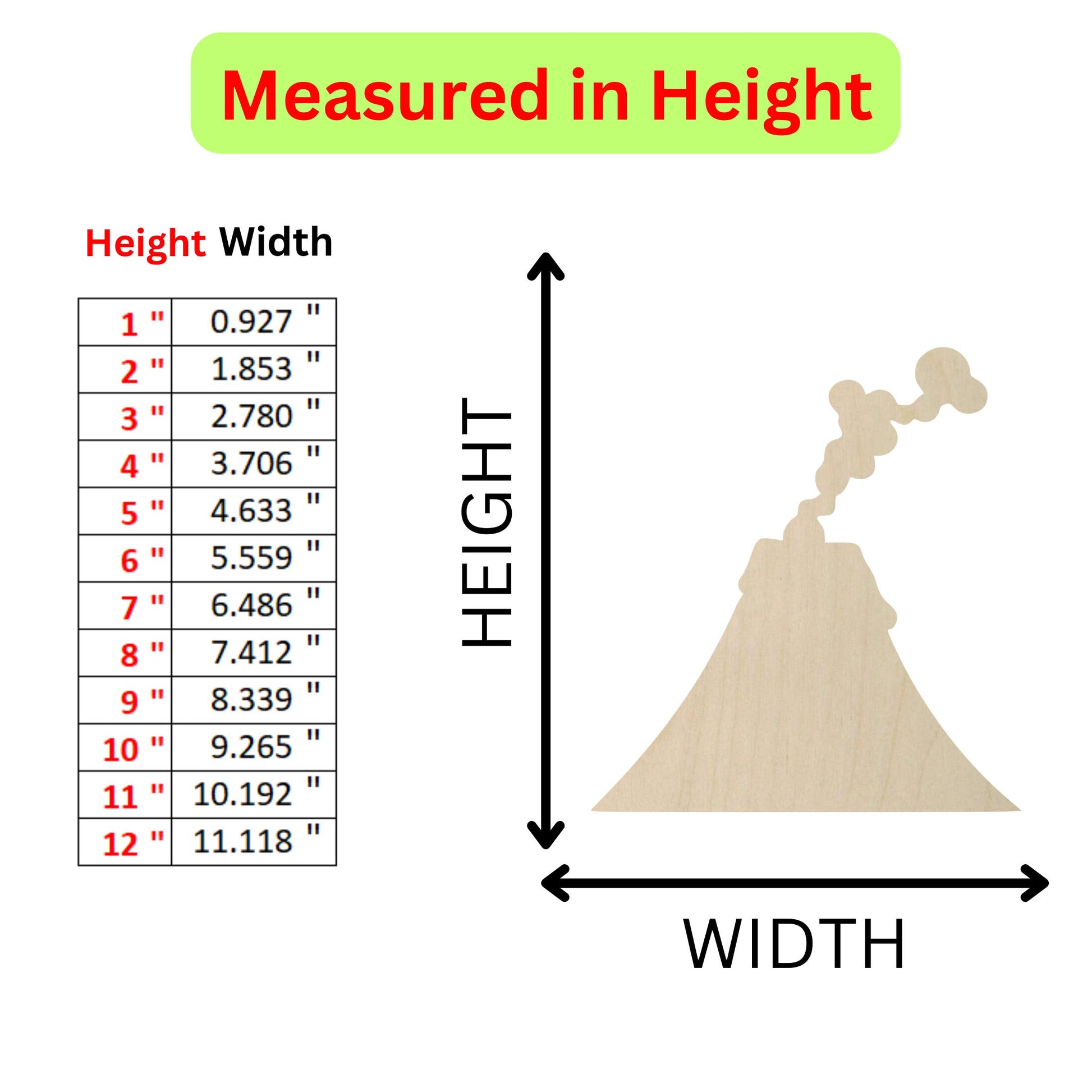 the height of a wooden object with measurements