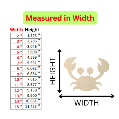 a picture of a crab with measurements