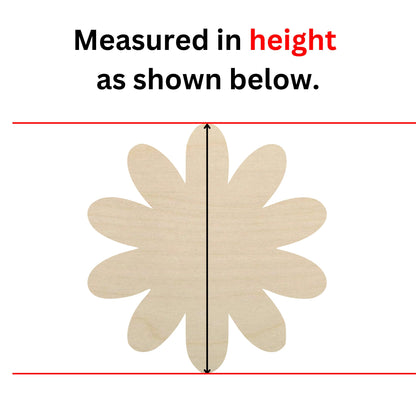 a picture of a wooden flower with measurements