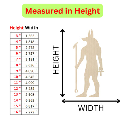 a height chart for the height of a statue