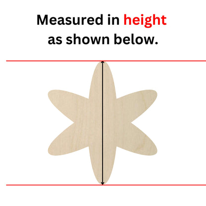 a piece of wood with the measurements of a flower