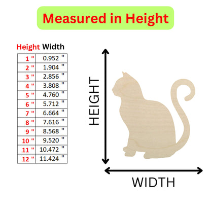 the height of a wooden cat with measurements