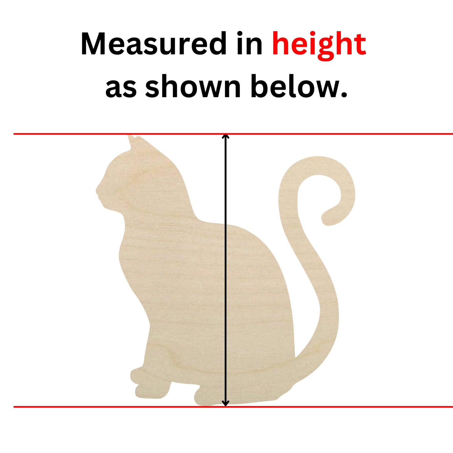 a wooden cutout of a cat on a white background