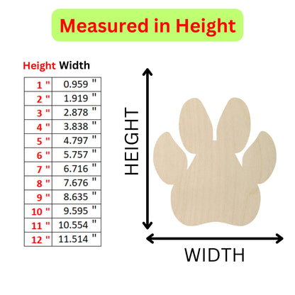 measurements for a wooden dog paw