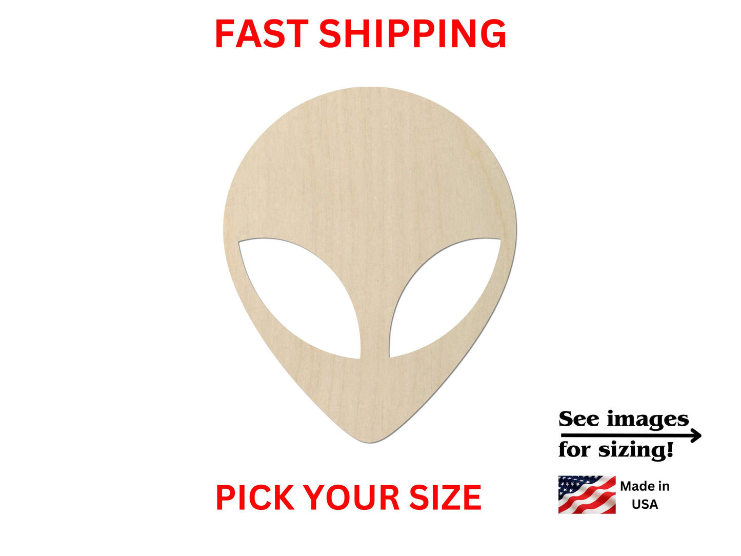 a wooden mask with the words fast shipping on it