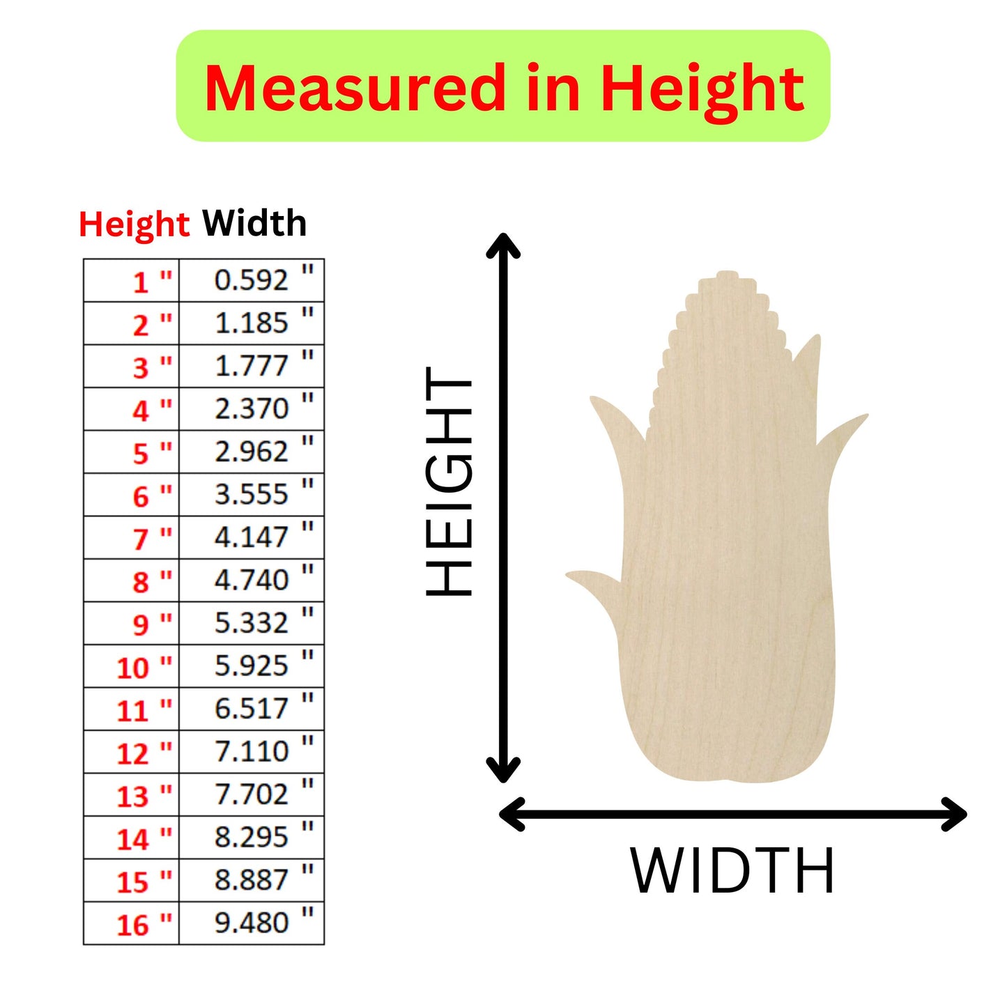 the height of a wooden plant with measurements