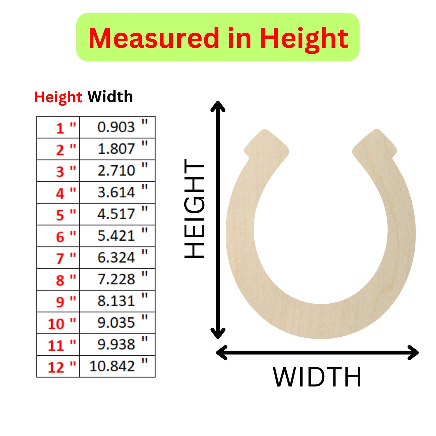 measurements for a wooden horseshoe