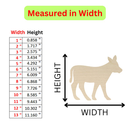 a wooden cutout of a cow with measurements