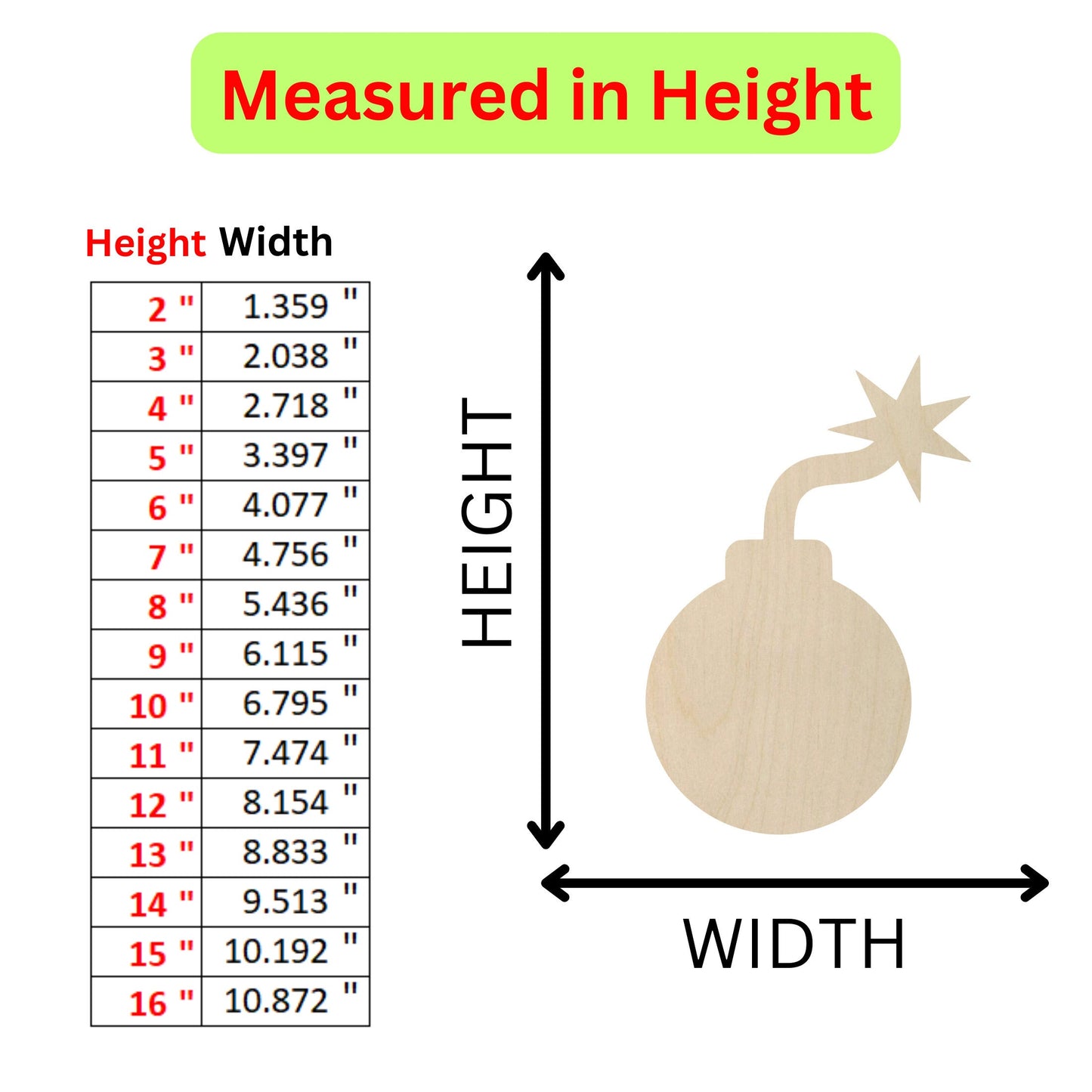 a height chart for a wooden object with measurements