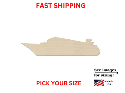 Unfinished Wooden Cruise Ship Shape | Wood Cutout Shape | Laser Cut Blanks | Unfinished | DIY Craft Blanks | Vacation Cruise Summer