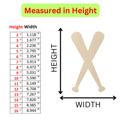 measurements of a pair of wooden baseball bats