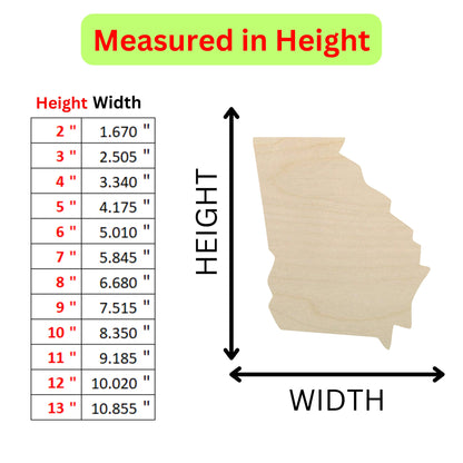 measurements for the height of the wood