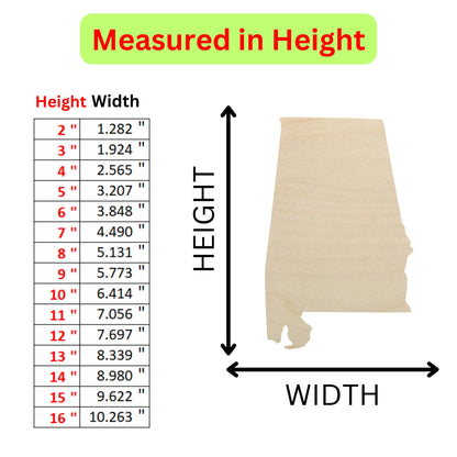 the height of a wooden state with measurements