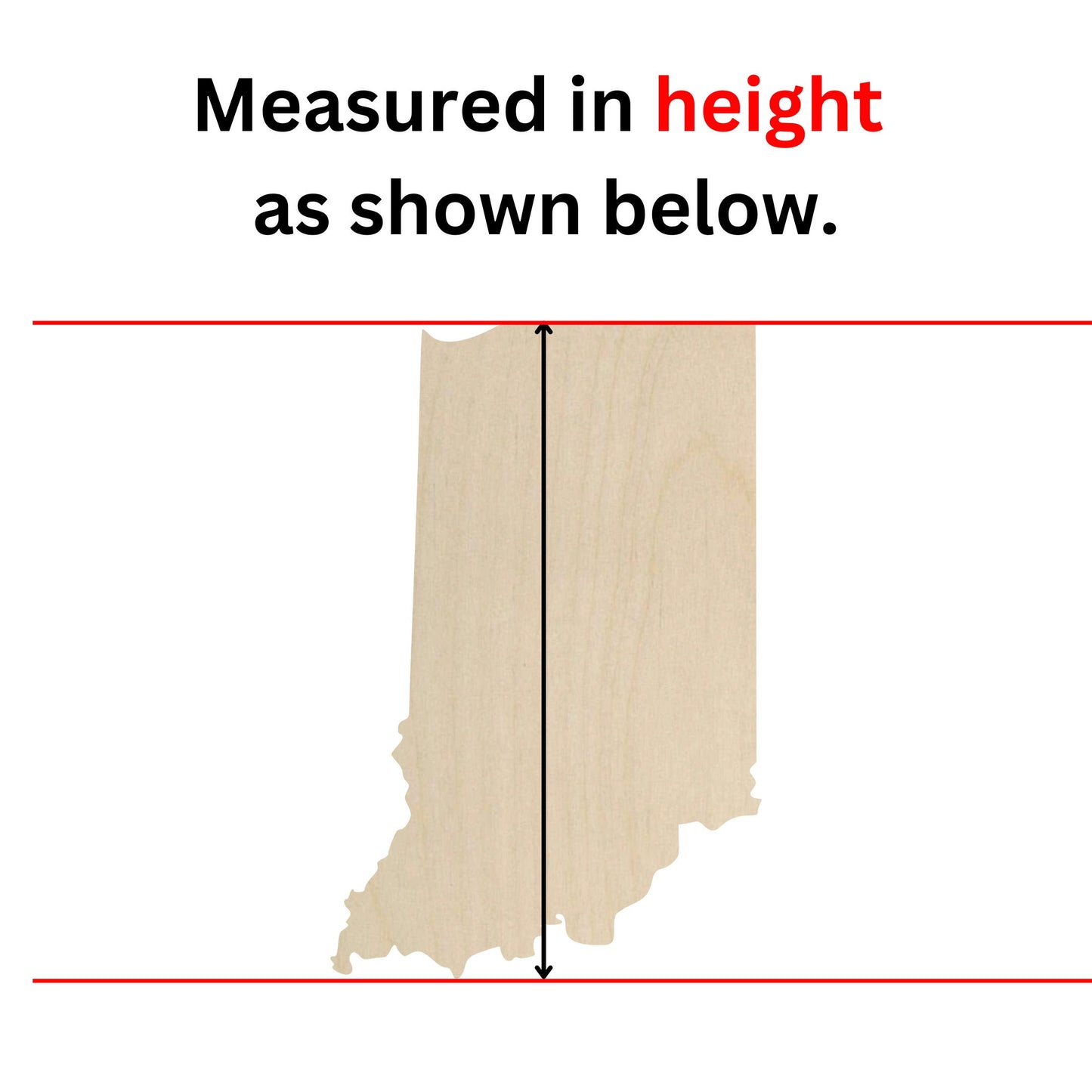 a piece of wood that has a measure in height as shown below