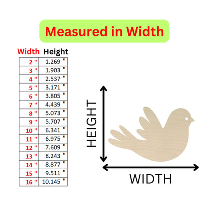 a picture of a bird with a height chart