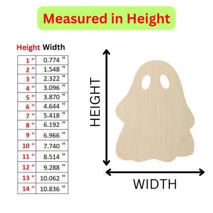 the height of a wooden ghost with measurements