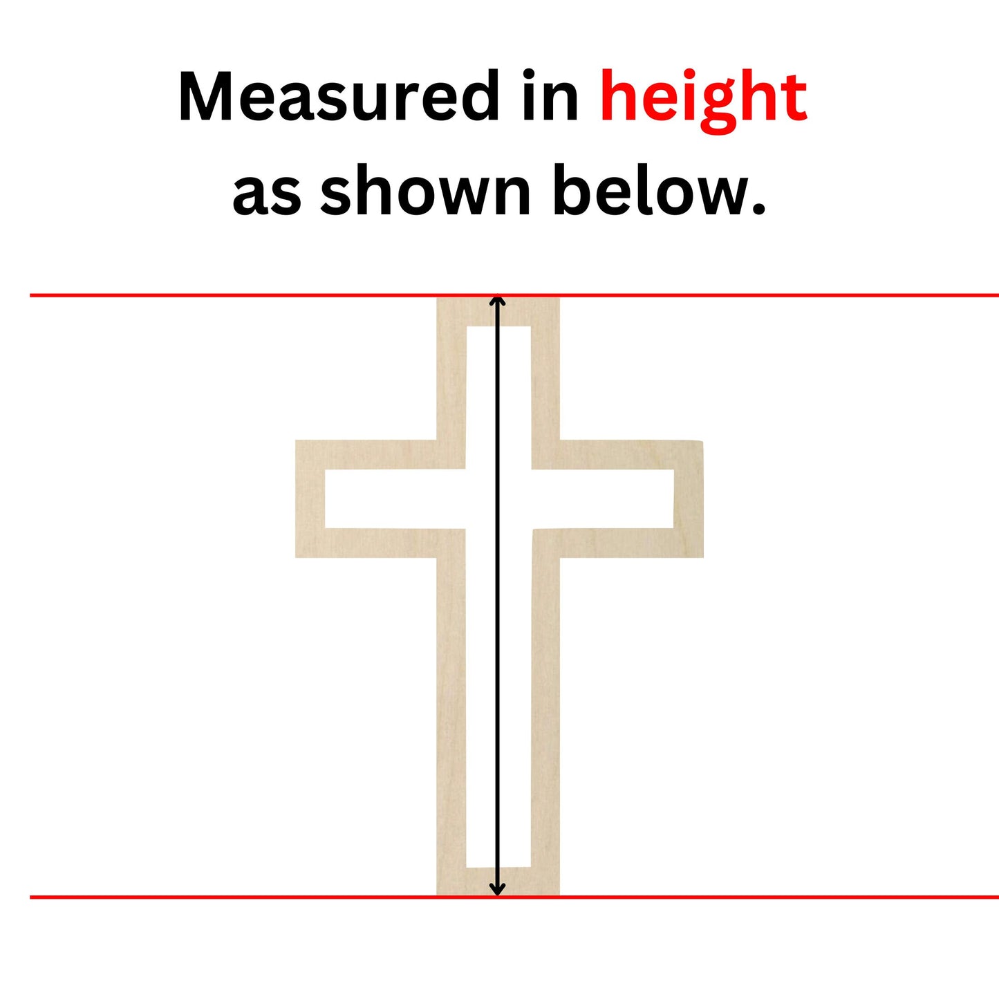 a cross is shown with a red line in front of it